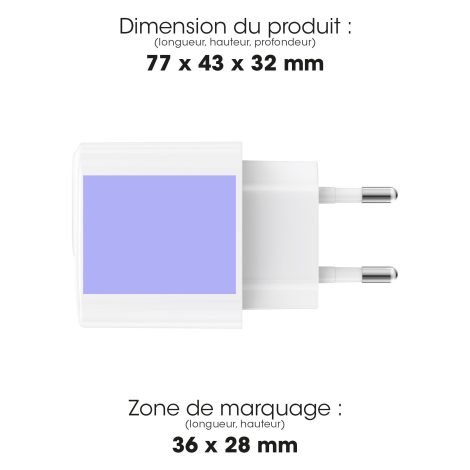 Chargeur secteur publicitaire USB-C 25W Pika