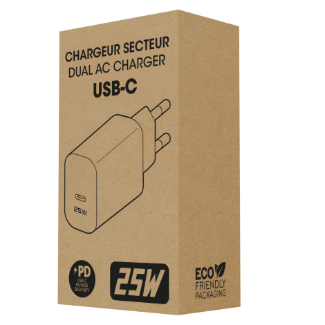 Chargeur secteur publicitaire USB-C 25W Pika
