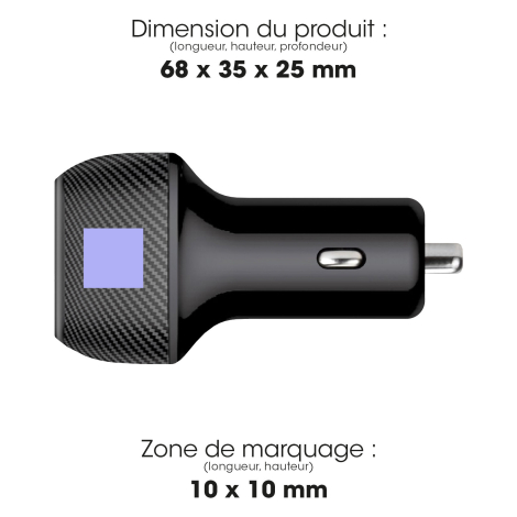 Chargeur allume-cigare publicitaire KEKU 20W