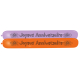 Deux ballons gonflables allongés, l’un violet et l’autre orange, présentés horizontalement et intégrant chacun un marquage appar Deux ballons gonflables allongés, l’un violet et l’autre orange, présentés horizontalement et intégrant chacun un marquage appar