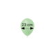 Ballon gonflable vert de forme ovale, présenté de face avec une indication de largeur, sans personnalisation visible.