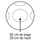 Schéma d’un ballon rond présentant plusieurs zones de personnalisation réparties sur sa surface, sans marquage visible..