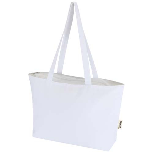 Sac cabas publicitaire 15L 320g zippé en coton Ningbo Blanc