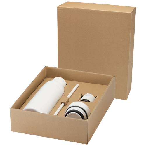 Bouteille personnalisable inox 650 ml isotherme Illuminate Blanc