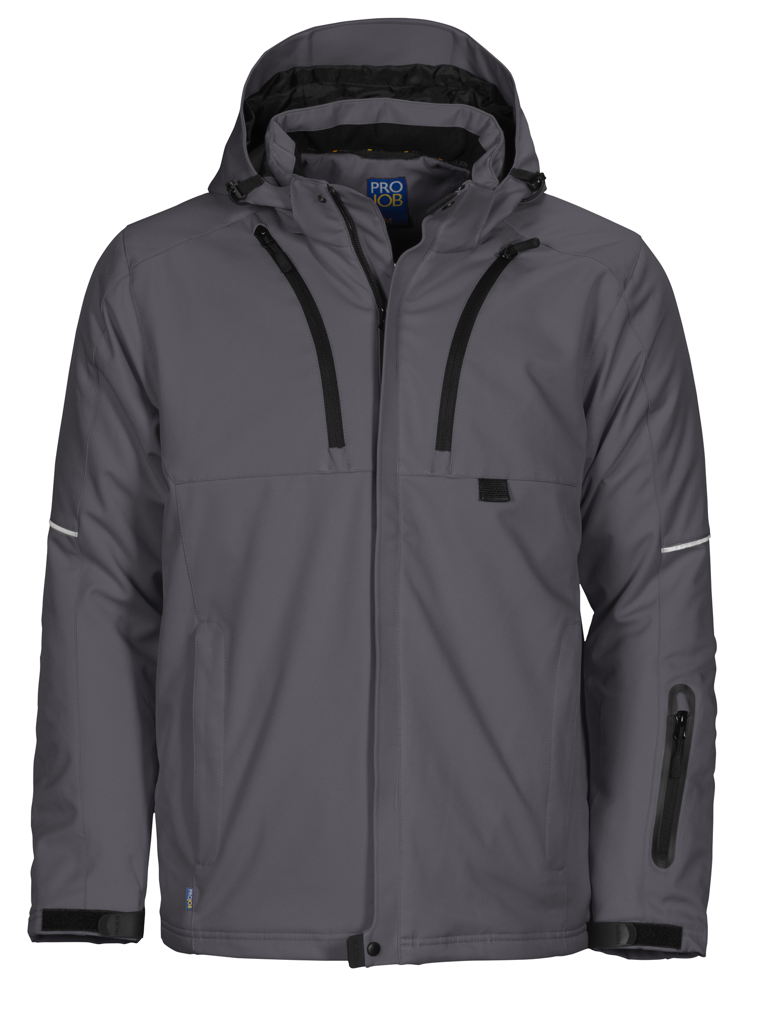 Softshell publicitaire doublée avec capuche amovible - 260g Gris