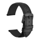 Bracelet de montre noir à l’aspect cuir, avec surpiqûres, boucle ardillon et deux passants. Bracelet de montre noir à l’aspect cuir, avec surpiqûres, boucle ardillon et deux passants.