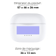 Vue du boîtier fermé indiquant ses dimensions de 57 x 46 x 26 mm et une zone de marquage de 36 x 13 mm sur la face avant. Vue du boîtier fermé indiquant ses dimensions de 57 x 46 x 26 mm et une zone de marquage de 36 x 13 mm sur la face avant.