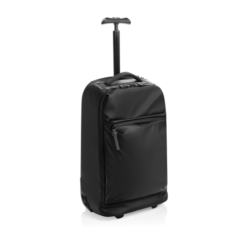 Vue plongeante du sac à dos ouvert et rempli, montrant le compartiment principal, des sangles de maintien, plusieurs poches inté