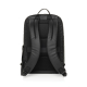 Vue arrière du sac à dos noir, avec panneau dorsal en maille et deux bretelles rembourrées réglables.