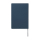 Carnet de notes souple bleu foncé présenté fermé de face, avec couverture mate, angles arrondis et ruban marque-page noir dépass Carnet de notes souple bleu foncé présenté fermé de face, avec couverture mate, angles arrondis et ruban marque-page noir dépass
