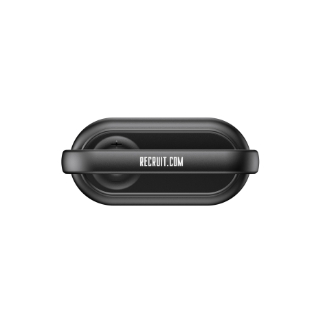 Vue du dessus d’une enceinte portable noire montrant les commandes supérieures et la poignée traversant le centre de l’appareil,