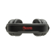 Casque audio noir présenté de trois quarts avec arceau rembourré, larges écouteurs circum-auriculaires et coussinets épais, dont Casque audio noir présenté de trois quarts avec arceau rembourré, larges écouteurs circum-auriculaires et coussinets épais, dont