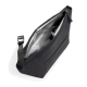 Sac isotherme noir ouvert en vue plongeante, montrant son compartiment intérieur à doublure métallisée, la fermeture zippée et l Sac isotherme noir ouvert en vue plongeante, montrant son compartiment intérieur à doublure métallisée, la fermeture zippée et l