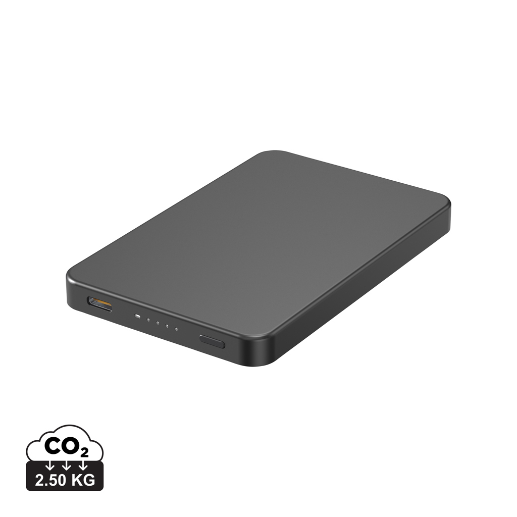 Powerbank magnétique à personnaliser 5000 mAh Marin Noir