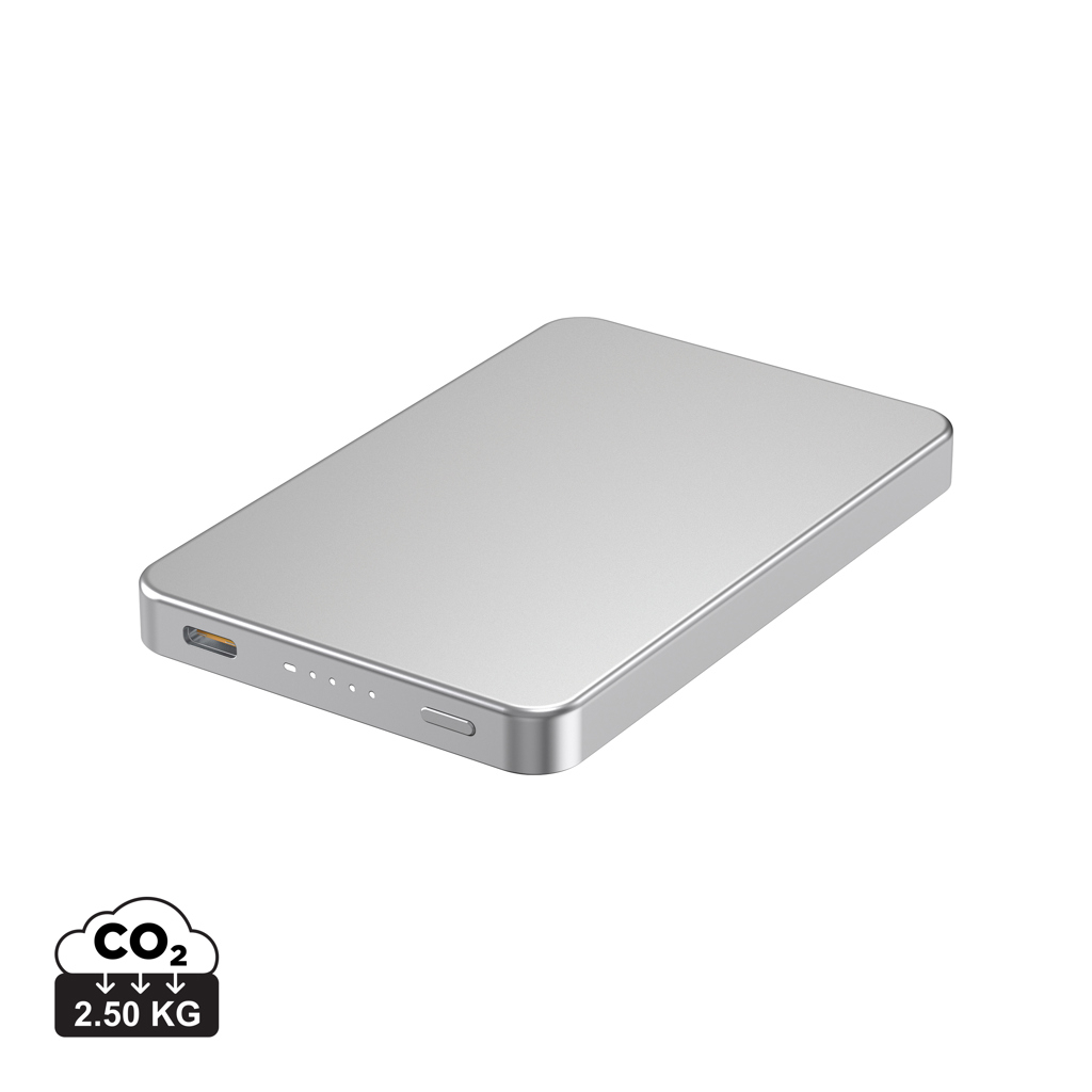 Powerbank magnétique à personnaliser 5000 mAh Marin Argent