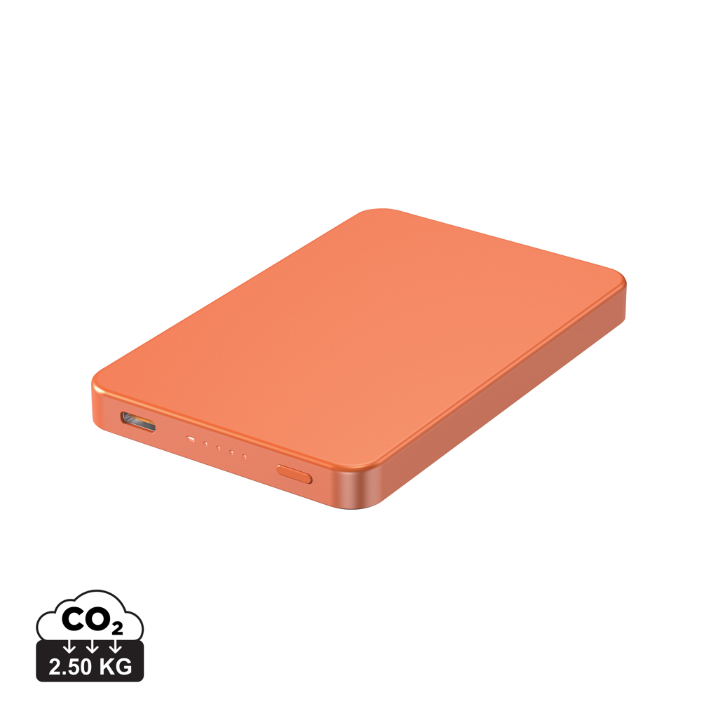 Powerbank magnétique à personnaliser 5000 mAh Marin Orange