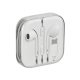 Écouteurs filaires blancs avec connecteur USB Type-C présentés rangés dans leur boîtier transparent. Aucun marquage visible.