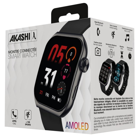 Packaging de la montre connectée Shokka.
