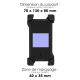 Support avec dimensions et zone de marquage.