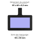 Languette avec dimensions et zone de marquage.