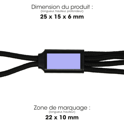 Boîtier central avec zone de marquage.