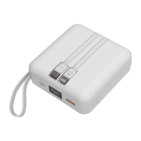 Batterie avec câbles intégrés et écran LCD.