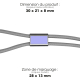 Pièce centrale avec dimensions et zone de marquage. Pièce centrale avec dimensions et zone de marquage.
