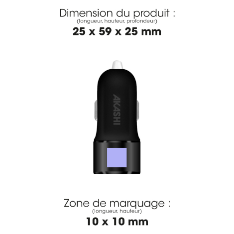 Chargeur avec dimensions et zone de marquage.