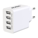 Chargeur blanc avec quatre ports USB-A. Chargeur blanc avec quatre ports USB-A.