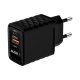 Chargeur avec ports USB-C et USB-A.
