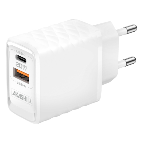 Chargeur secteur publicitaire 20W USB-C - USB-A - Kakushin