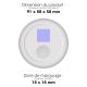 Enceinte avec dimensions et zone de marquage. Enceinte avec dimensions et zone de marquage.