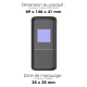 Batterie avec dimensions et zone de marquage.