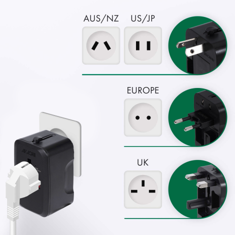 Schéma des différents standards de prises.