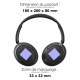 Casque avec dimensions et zones de marquage. Casque avec dimensions et zones de marquage.