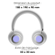 Casque avec dimensions et zones de marquage. Casque avec dimensions et zones de marquage.
