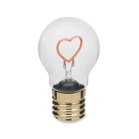 Lampe ampoule cœur publicitaire Lumiglow