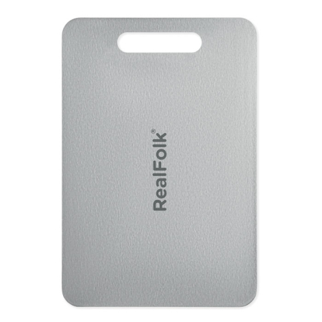 Planche à découper inox 34 × 23 cm personnalisée Plati +