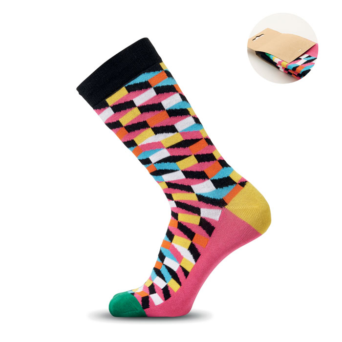 Chaussettes à motifs à personnaliser 43-46 Funny L Fuchsia