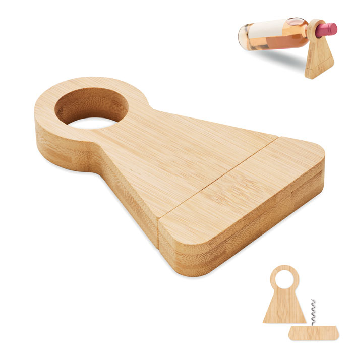 Porte-bouteille avec tire-bouchon personnalisé Standturn Bois