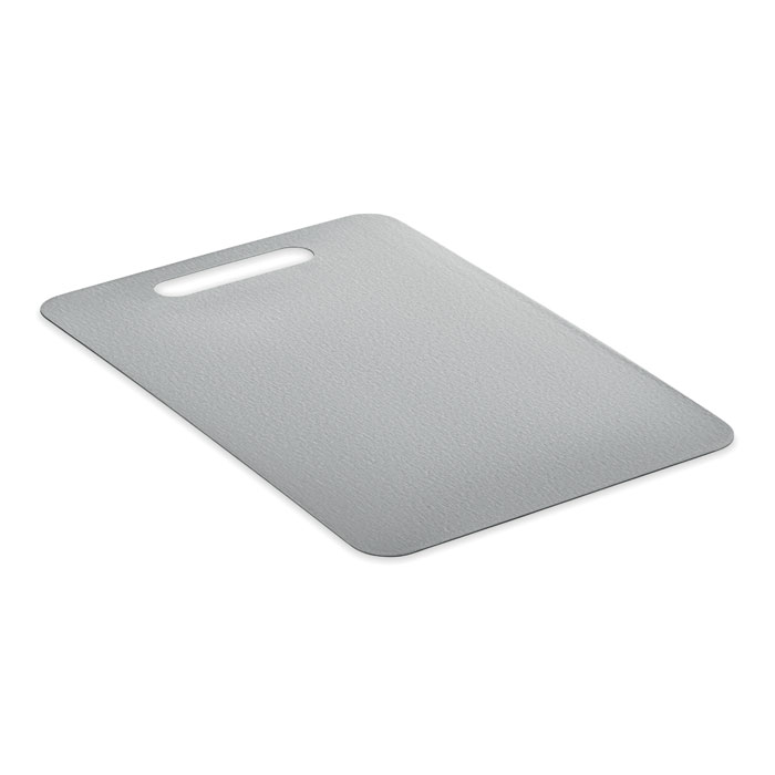 Planche à découper inox 34 × 23 cm personnalisée Plati + Argent