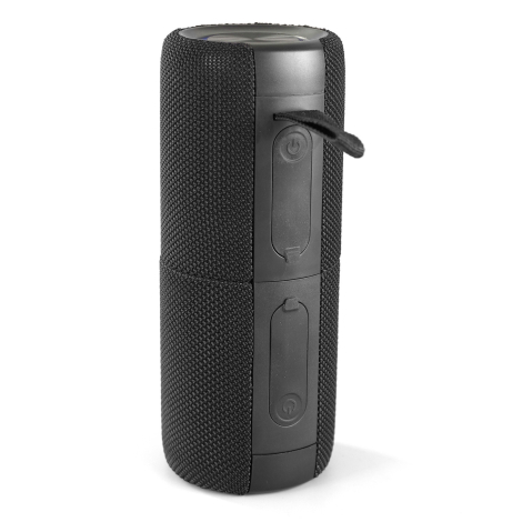 Arrière de l’enceinte avec dragonne et commandes.