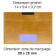 Étui avec dimensions et zone de personnalisation. Étui avec dimensions et zone de personnalisation.
