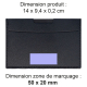 Étui avec dimensions et zone de personnalisation. Étui avec dimensions et zone de personnalisation.