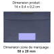 Étui avec dimensions et zone de personnalisation. Étui avec dimensions et zone de personnalisation.