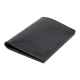 Portefeuille noir fermé avec personnalisation extérieure. Portefeuille noir fermé avec personnalisation extérieure.