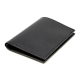 Portefeuille noir fermé avec personnalisation extérieure. Portefeuille noir fermé avec personnalisation extérieure.