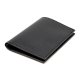 Portefeuille noir lisse fermé avec personnalisation. Portefeuille noir lisse fermé avec personnalisation.