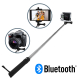 Perche à selfie télescopique noire avec connexion Bluetooth, présentée avec différents supports pour smartphone, appareil photo Perche à selfie télescopique noire avec connexion Bluetooth, présentée avec différents supports pour smartphone, appareil photo