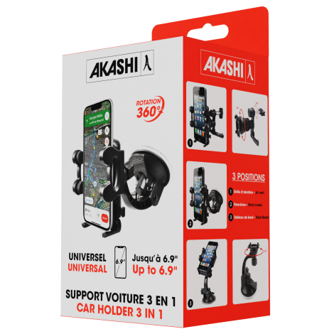 Packaging du support voiture 3 en 1.